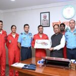 मुख्यमंत्री विष्णु देव साय से भारतीय वायु सेना की सारंग हेलीकॉप्टर डिस्प्ले टीम ने की सौजन्य मुलाकात